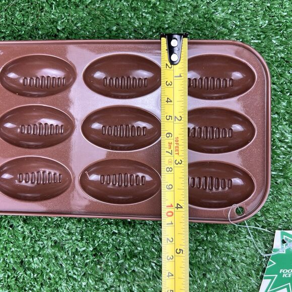 Set of 3 Mini Football Ice Cube Trays - 12 Total 1"x2" Brown Plastic Molds Party - Picture 3 of 5